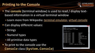 04. Console Input Output | PPTX
