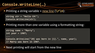 Console.writeline Cool Paragraph Format 04. Console Input Output | PPTX