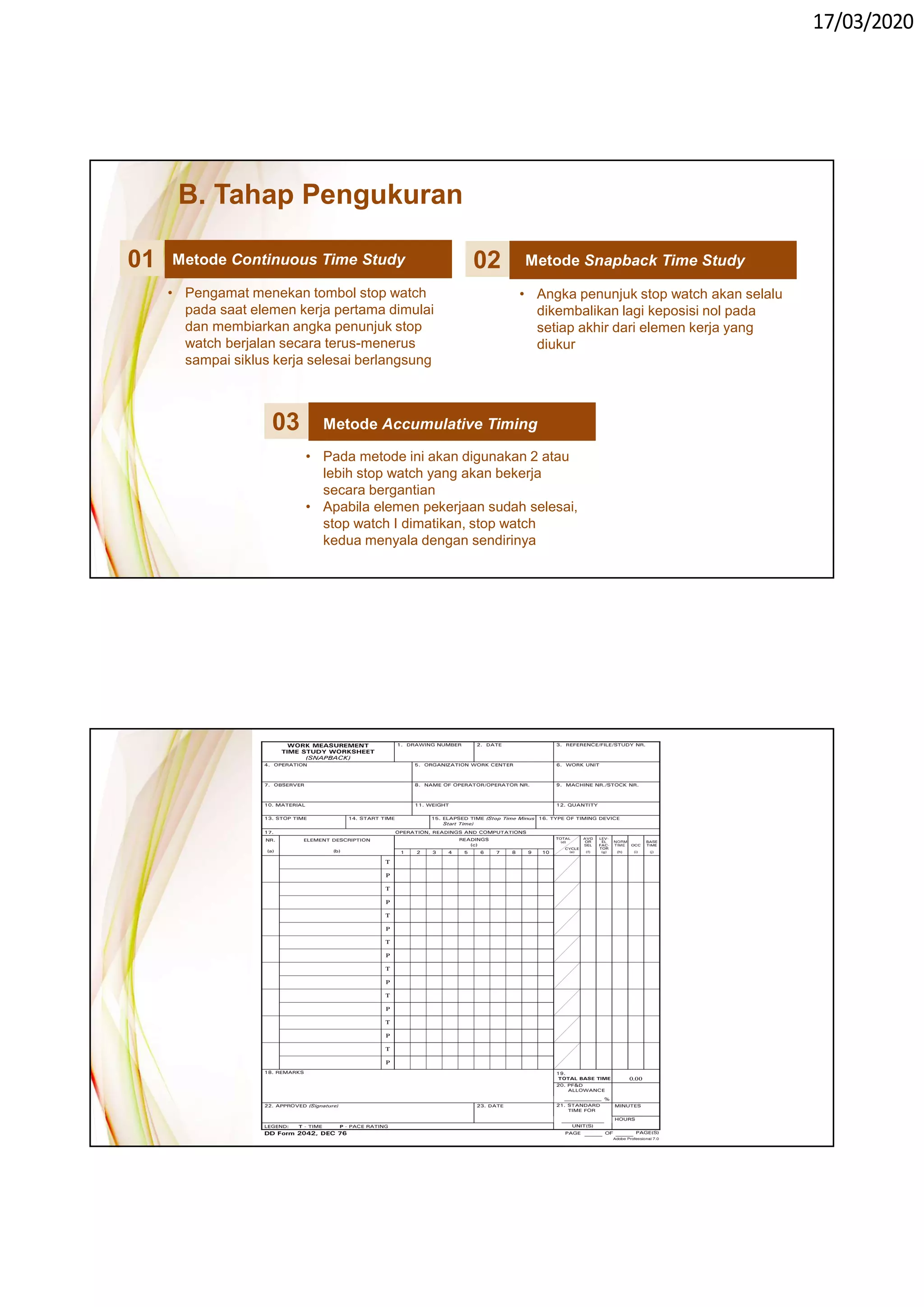 4. PERANCANGAN SISTEM KERJA & ERGONOMI - PENENTUAN WAKTU BAKU ...