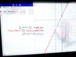 4  geogebra الصف الثانى الثانوى التفاضل حل امثلة المعاصر التيرم الثانى