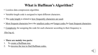 Huffman's algorithm in Data Structure | PPT