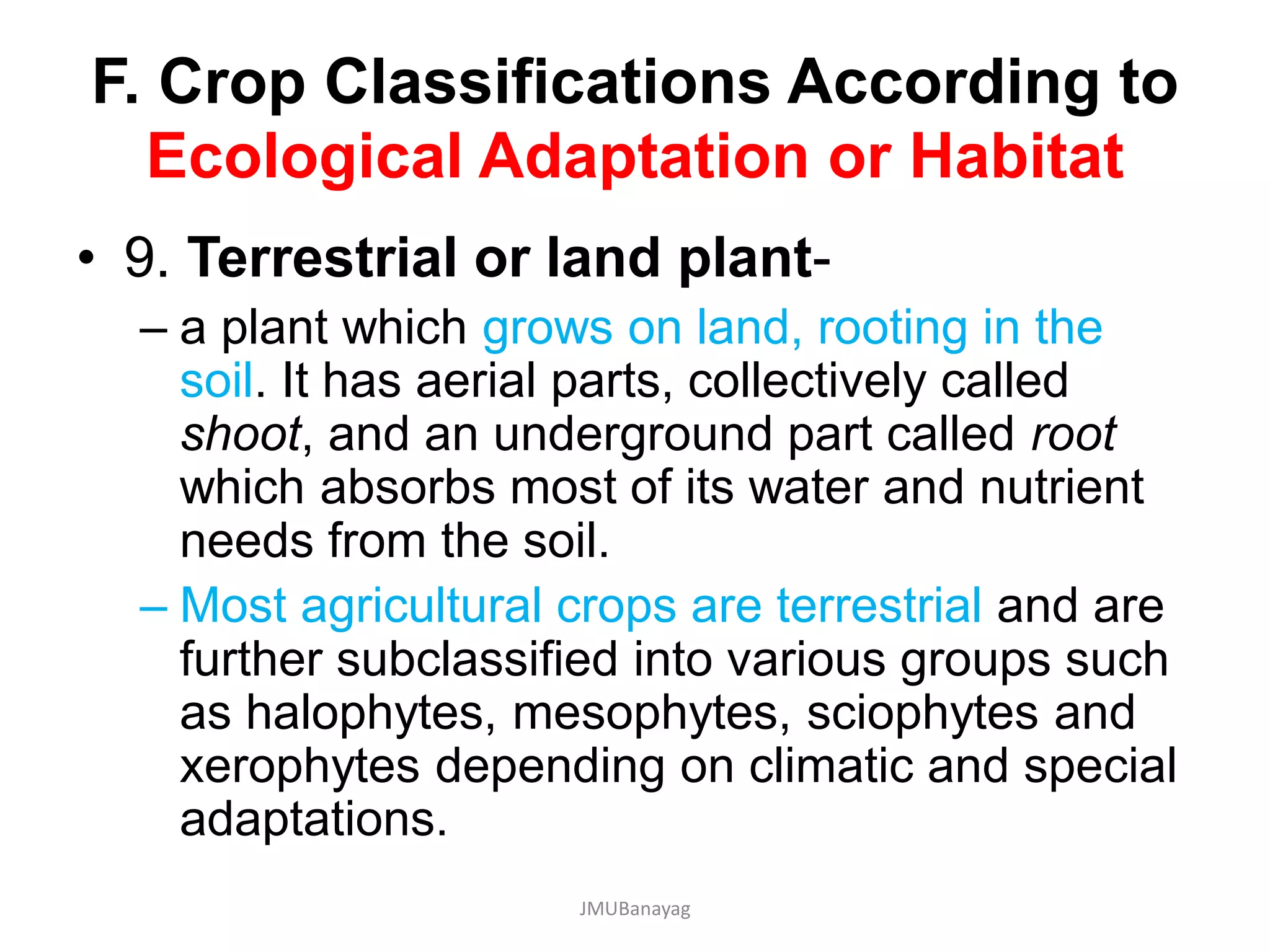 Classification of Agricultural Crops | PDF