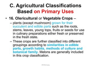 Classification of Agricultural Crops | PPT