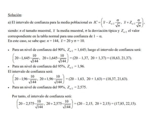 Cálculo del intervalo de confianza