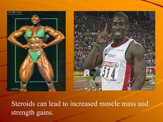 Steroids can lead to increased muscle mass and
strength gains.
 