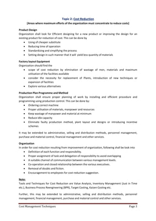 Modern Cost Management Techniques | PDF