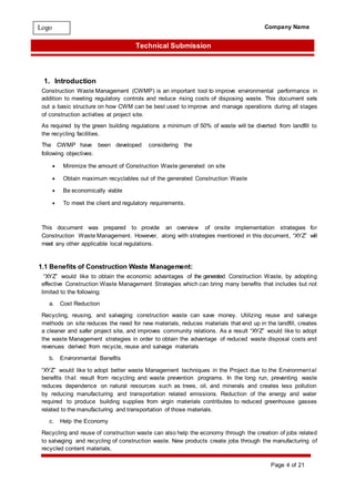 HSE construction waste management plan | DOCX