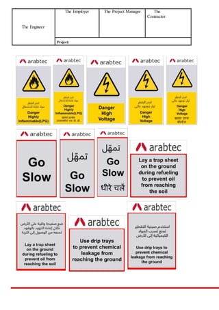 The Engineer
The Employer The Project Manager The
Contractor
Project:
 