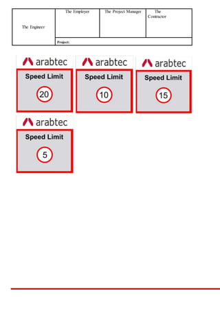 The Engineer
The Employer The Project Manager The
Contractor
Project:
 