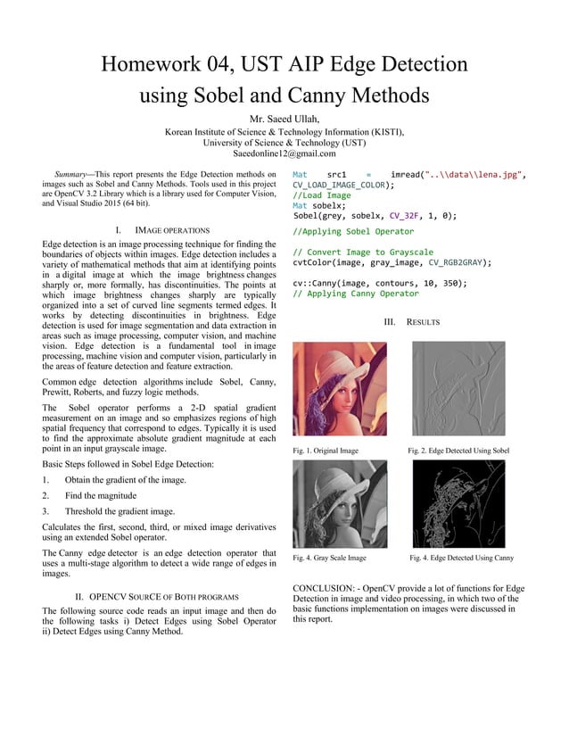aip edge detection using sobel and canny methods | PDF