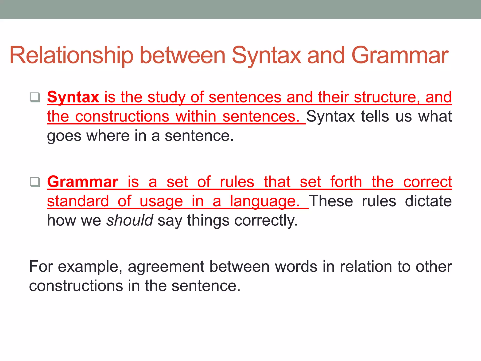 Syntax and grammar | PPTX