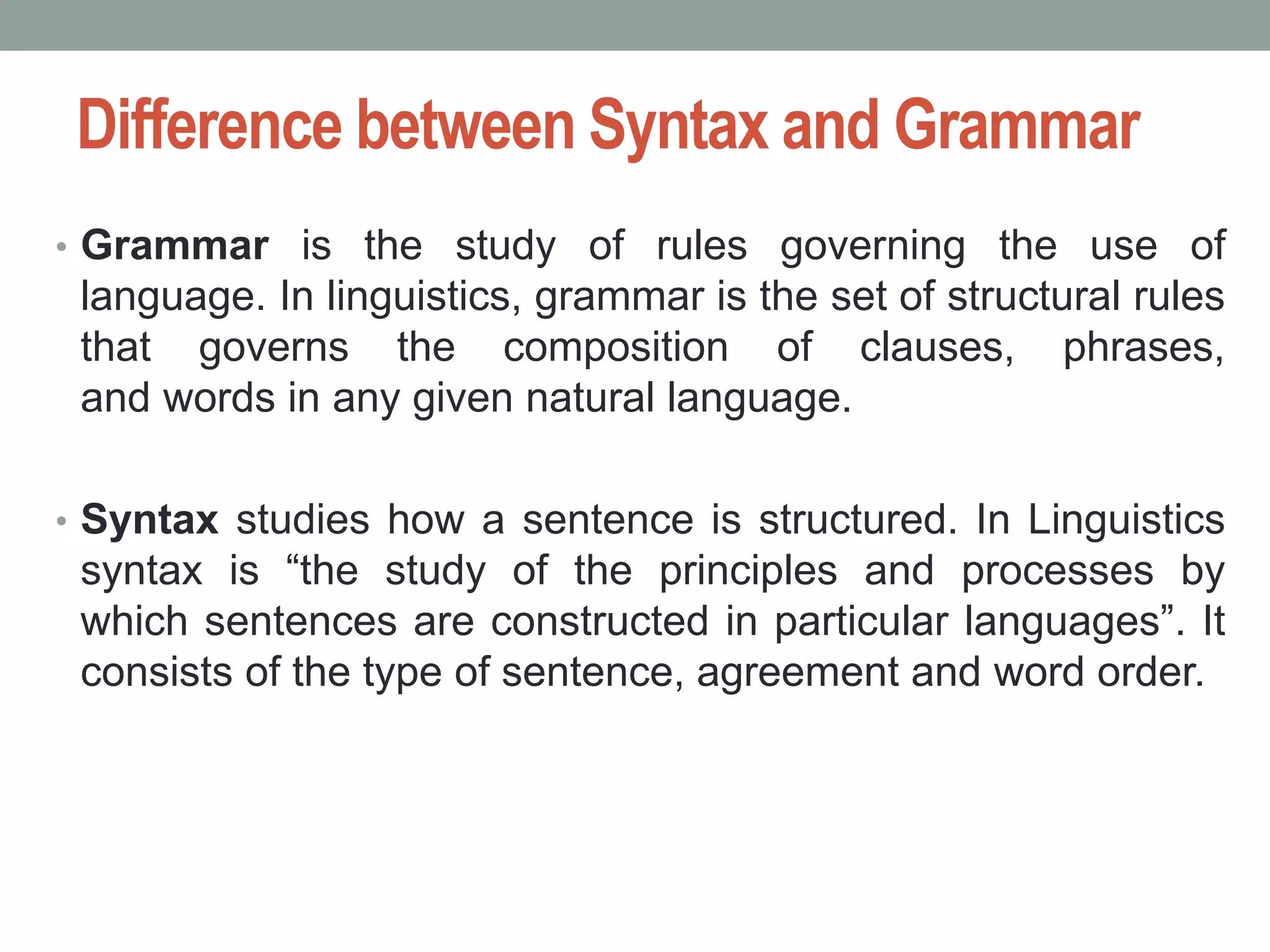 Syntax and grammar | PPTX