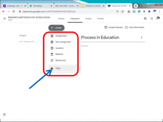 4.google classroom create topic - material | PPT