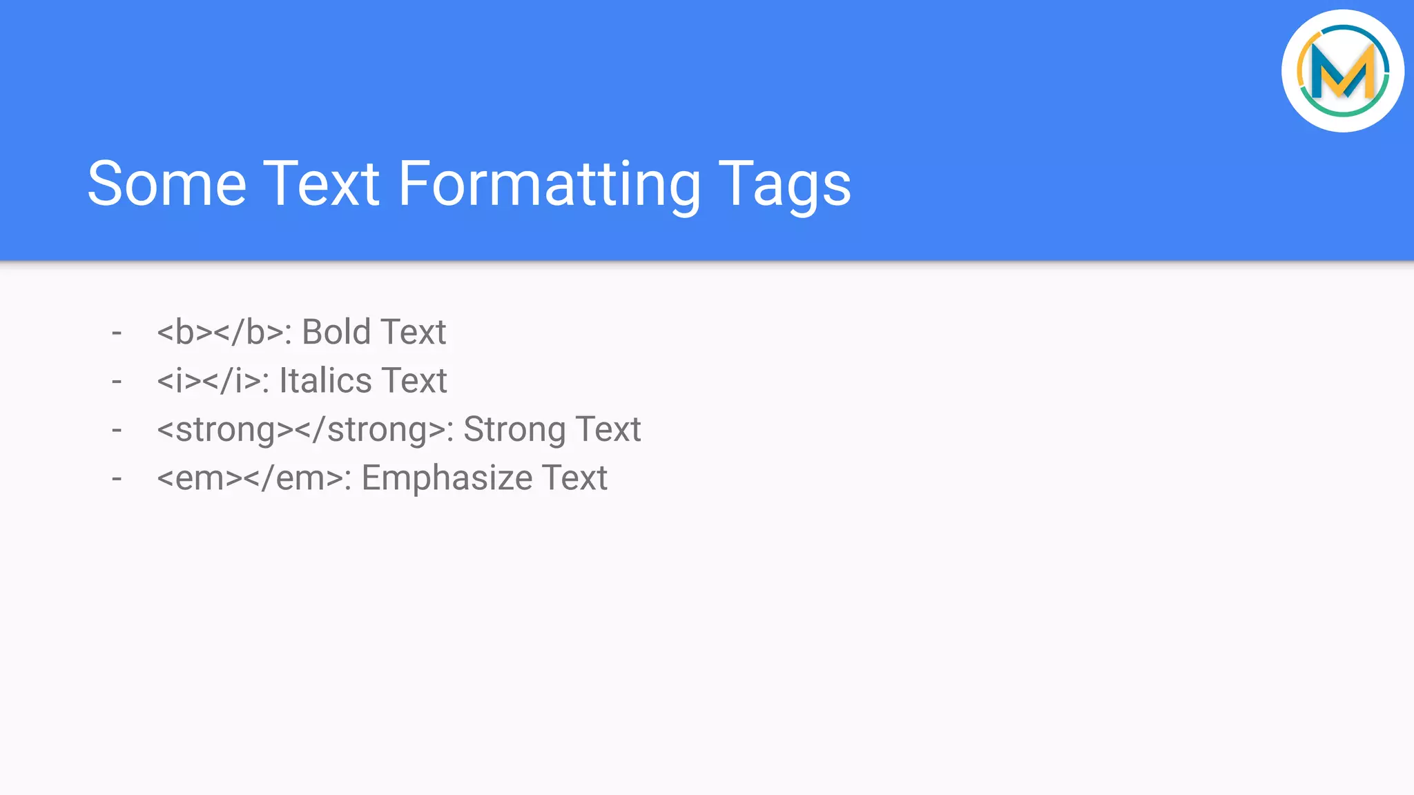 HTML Text Formatting | PPT