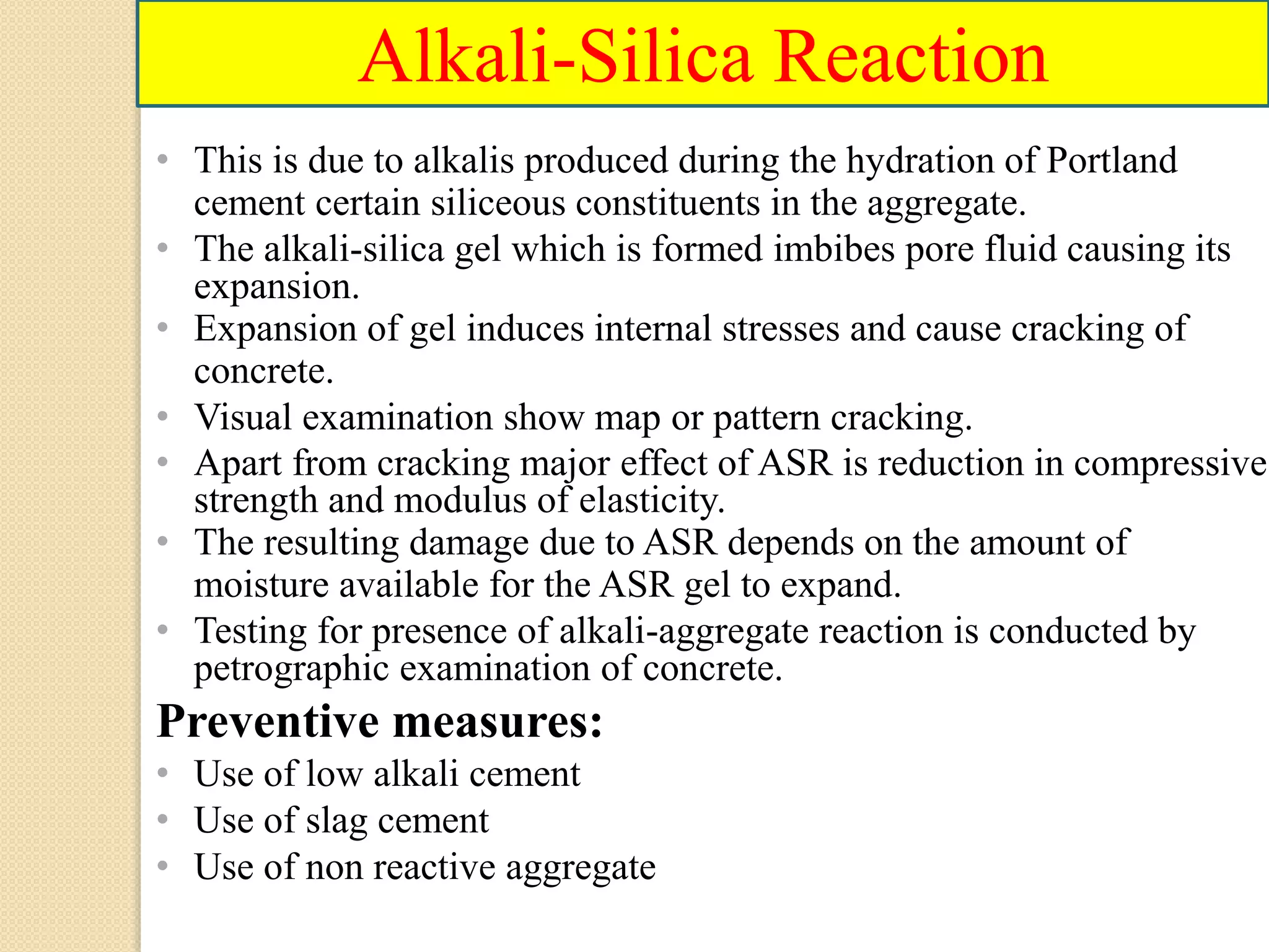 Deterioration of Concrete By Chemical Causes | PPTX