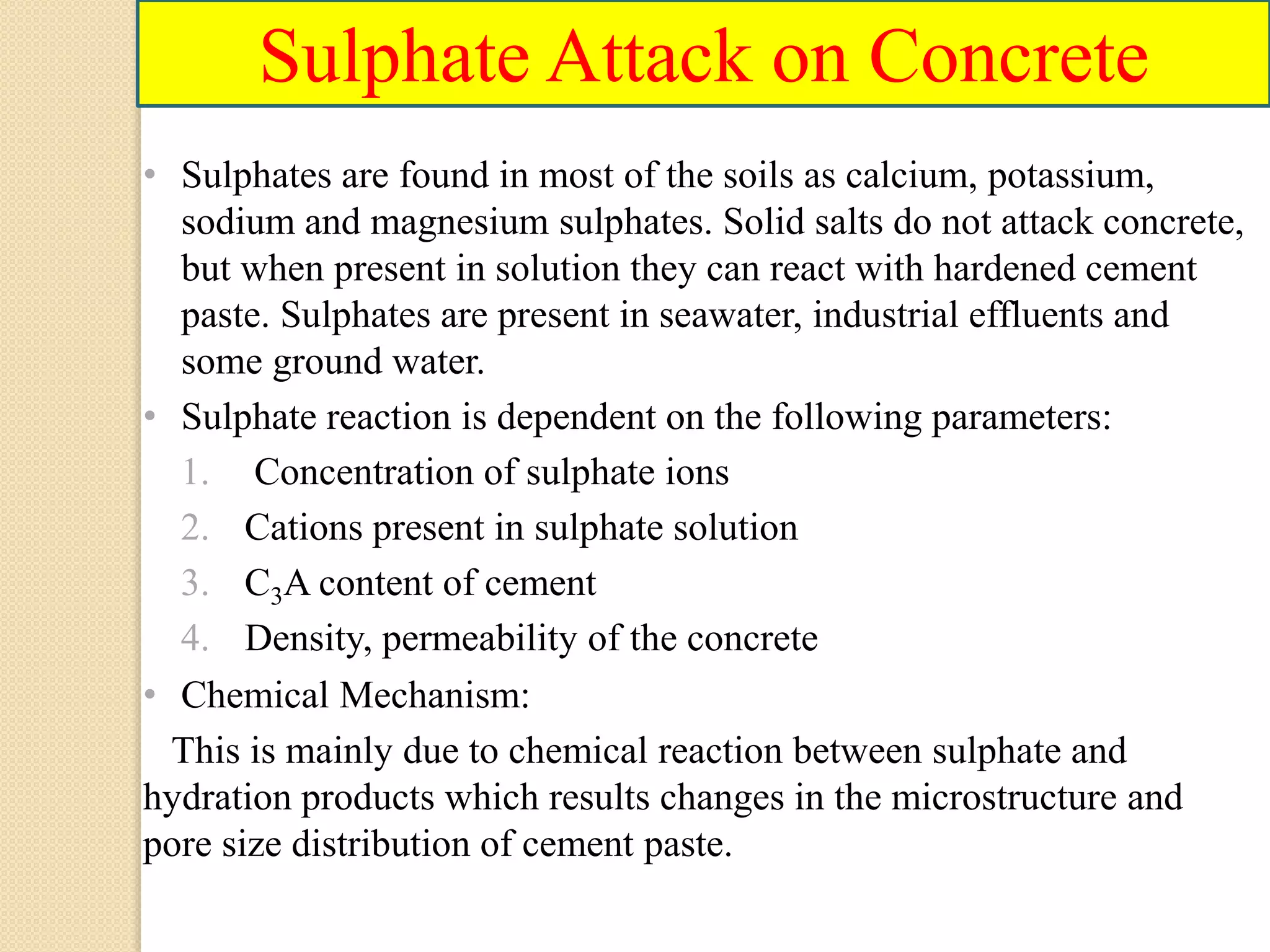 Deterioration of Concrete By Chemical Causes | PPTX