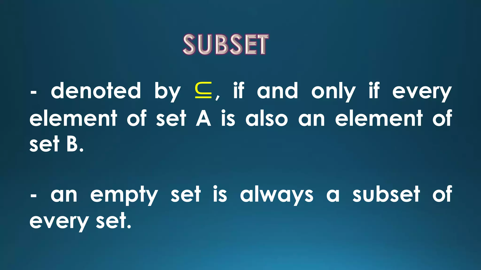 Universal set and subset using venn diagram ppt