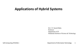 Department of Information Technology 1Soft Computing (ITC4256 )
Dr. C.V. Suresh Babu
Professor
Department of IT
Hindustan Institute of Science & Technology
Applications of Hybrid Systems
 