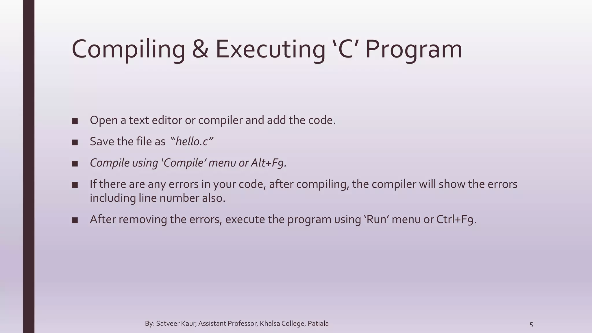 Program structure of c | PPT