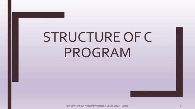 Program structure of c | PPT