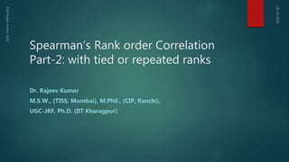 4.6 spearman rank correlation part-2-with tied ranks | PPT
