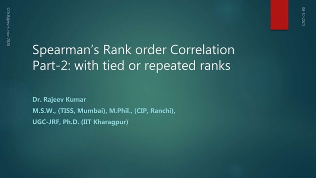 4.6 spearman rank correlation part-2-with tied ranks | PPT