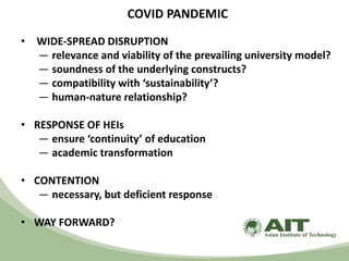 Academic Disruption Sustainability in Higher Education: A Viewpoint | PPTX