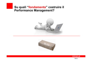 Su quali “fondamenta” costruire il
Performance Management?




                                     Slide 2
 