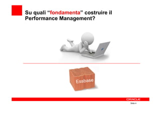 Su quali “fondamenta” costruire il
Performance Management?




                                     Slide 4
 