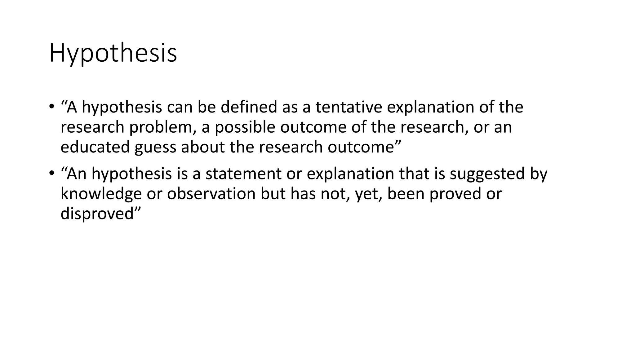 research problem and hypothesis | PPTX