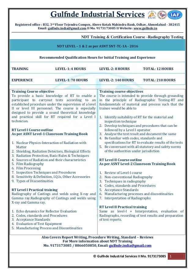 Radiography Testing NDT Level 2 gulfnde