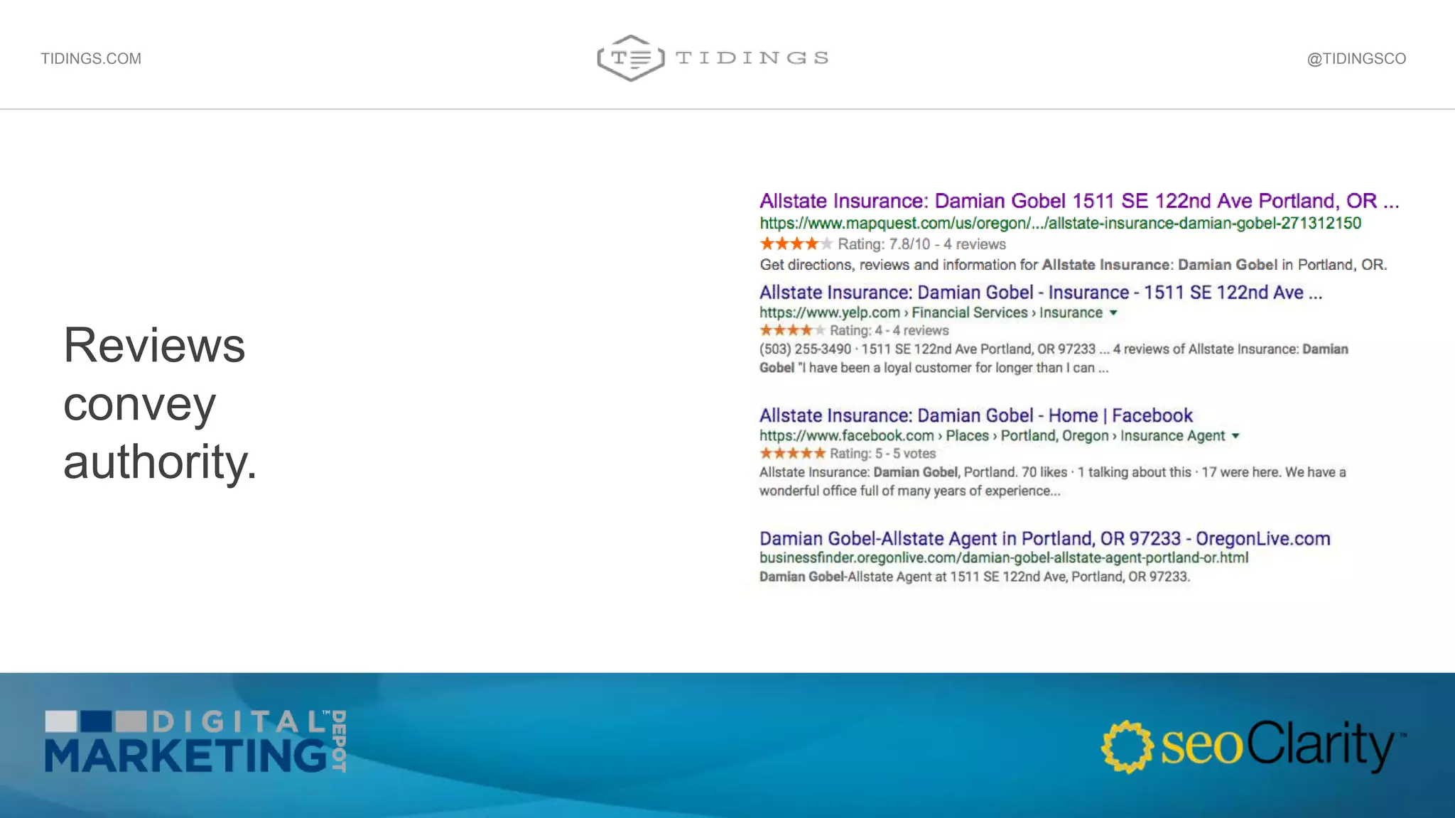 @TIDINGSCOTIDINGS.COM
Reviews
convey
authority.
 