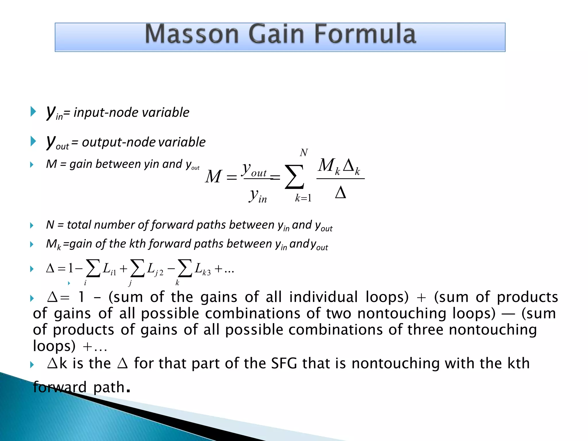 Signal Flow Graph, SFG and Mason Gain Formula, Example solved with ...