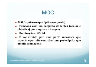 MOC
Cláudia Barros Moreira - Biologia e Geologia - 10.º Ano
5
 