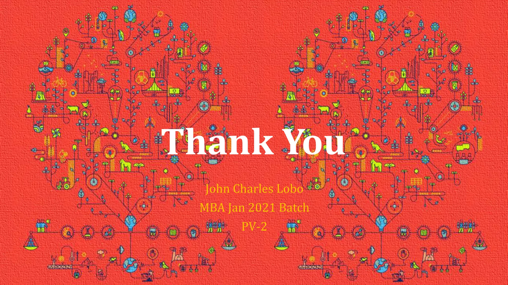 Thank You
John Charles Lobo
MBA Jan 2021 Batch
PV-2
 