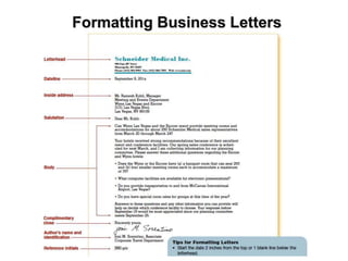 Formatting Business Letters
 