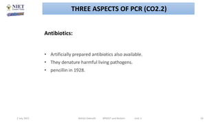 Antibiotics:
• Artificially prepared antibiotics also available.
• They denature harmful living pathogens.
• pencillin in 1928.
2 July 2021 Abhijit Debnath BP605T and Biotech Unit-2 24
THREE ASPECTS OF PCR (CO2.2)
 