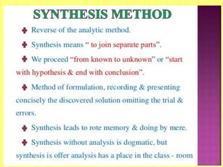Synthatic Method 4. analytical & synthetic method | PDF
