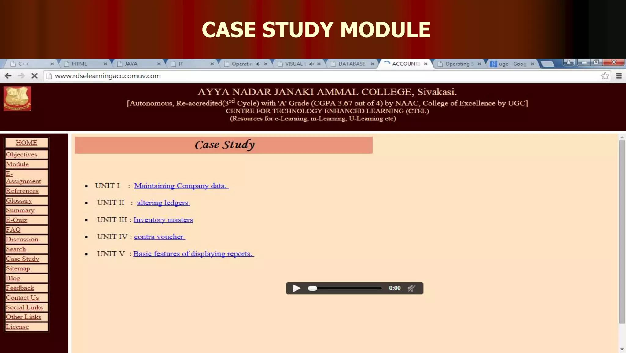 CASE STUDY MODULE
104
 