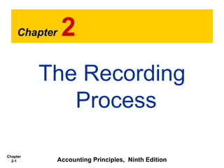 Chapter
2-1
Chapter 2
The Recording
Process
Accounting Principles, Ninth Edition
 