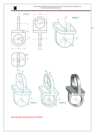 UNIVERSIDAD TECNOLOGICA NACIONAL-FACULTAD REGIONAL RESISTENCIA
SISTEMAS DE REPRESENTACION
17
Mas ejemplos de perspectivas caballera.
 