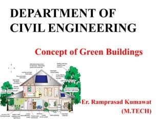 DEPARTMENT OF
CIVIL ENGINEERING
Concept of Green Buildings
Er. Ramprasad Kumawat
(M.TECH)
 
