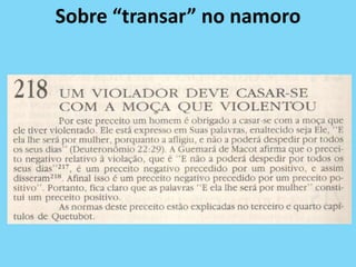 Sobre “transar” no namoro
 