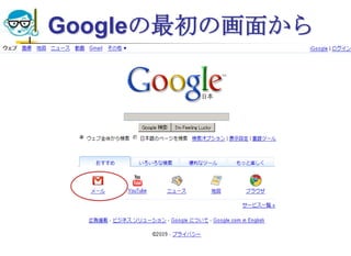 Googleの最初の画面から




2010/4/21   高度情報化と社会生活   32
 