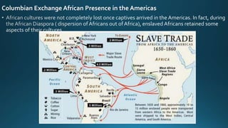 Columbian Exchange African Presence in the Americas
 