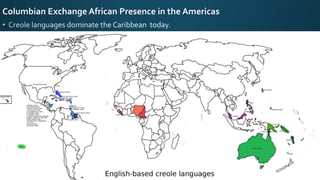 Columbian Exchange African Presence in the Americas
 