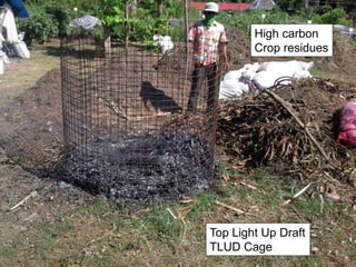 Top Light Up Draft
TLUD Cage
High carbon
Crop residues
 