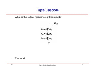 Set 3: Single-Stage Amplifiers
73
SM
Triple Cascode
• What is the output resistance of this circuit?
• Problem?
 