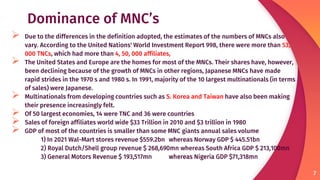 MULTINATIONAL CORPORATIONS #4 - Dominations of MNC's | PPTX