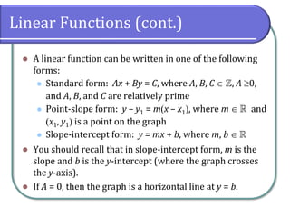 4.1 Linear Functions | PDF